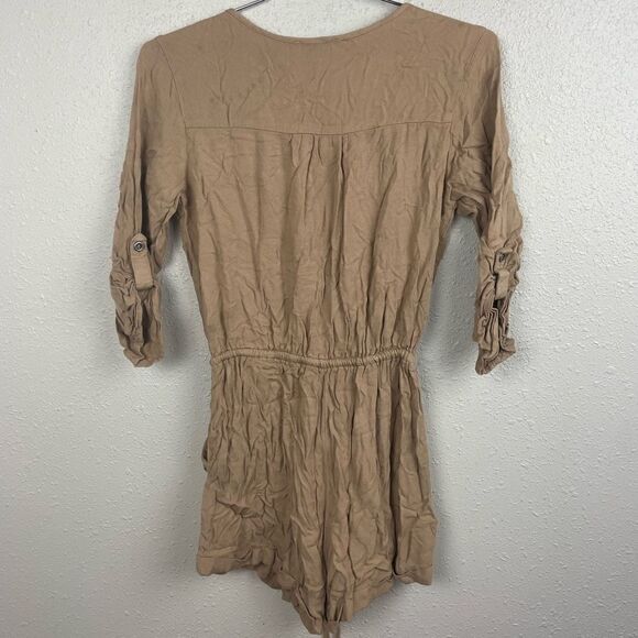 Pre-Owed Iris Womens Brown/Tan Shorts Romper Size S - Picture 3 of 4